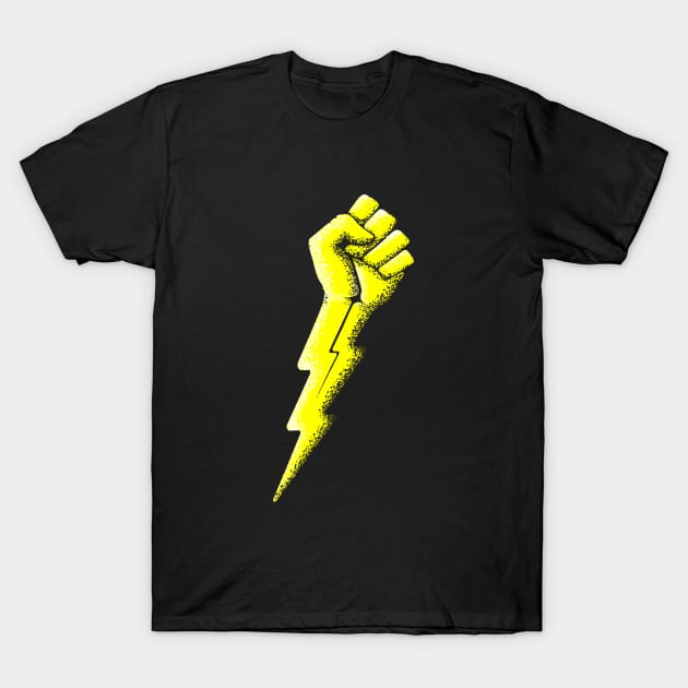 Lightning Bolt Fist T-Shirt by TBDtshirts